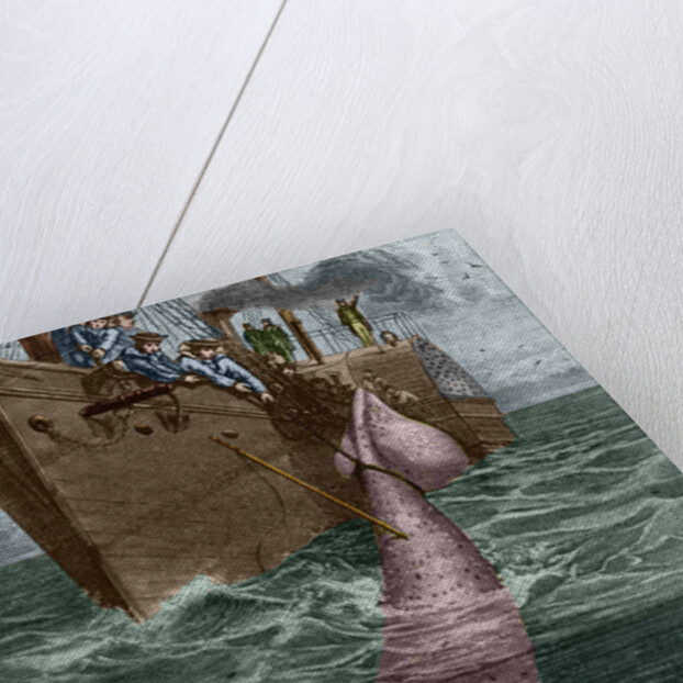 Illustration of the Crew of the Alecton Attempting to Catch a Giant Squid by Anonymous
