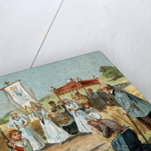 Trade Card of a Religious Procession in Berry, France by Anonymous