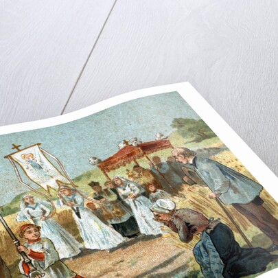 Trade Card of a Religious Procession in Berry, France by Anonymous
