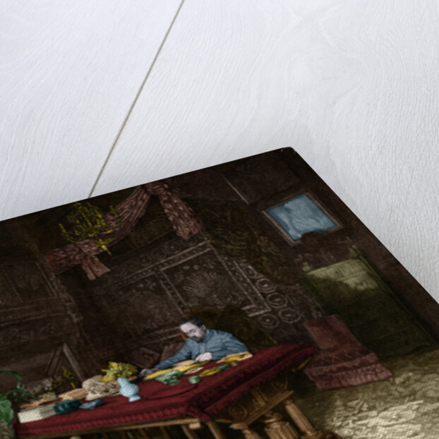 Illustration of Emile Zola at His Desk by Anonymous