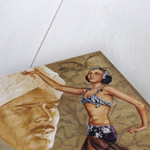 Poster with a Belly Dancer and a Man in a Turban by Anonymous