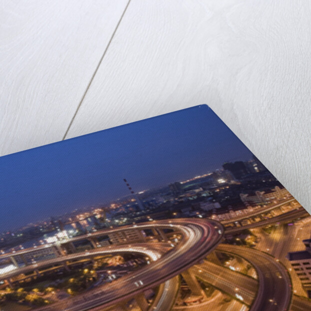 Nanpu Bridge and Highway Overpasses at Night by Anonymous