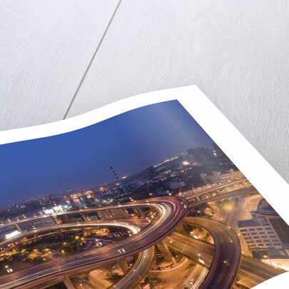 Nanpu Bridge and Highway Overpasses at Night by Anonymous