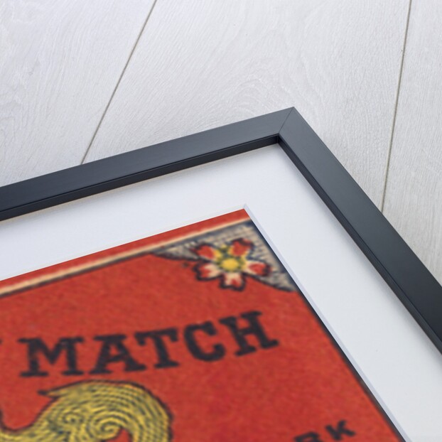 Japanese Matchbox Label with Lion and Woman by Anonymous