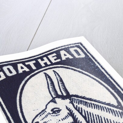 Goat Head Indian Matchbox Label by Anonymous