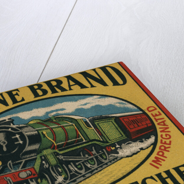 Engine Brand Swedish Matchbox Label by Anonymous