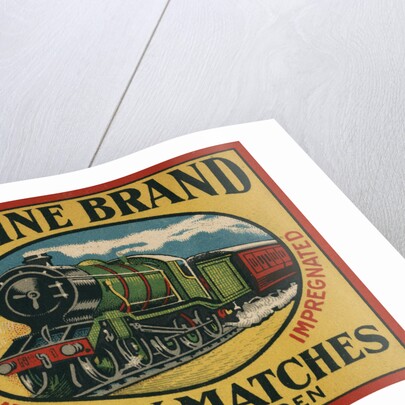Engine Brand Swedish Matchbox Label by Anonymous