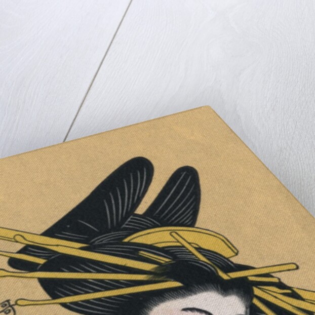 Japanese Matchbox Label with a Woman Painting by Anonymous