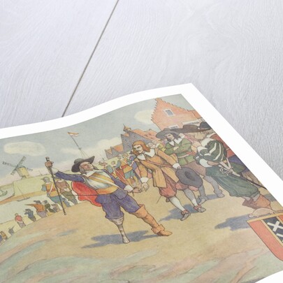 Book Illustration of Dutch Settlers Arriving in New York by E. Boyd Smith