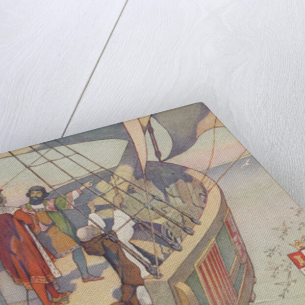 Book Illustration of Columbus Discovering America by E. Boyd Smith