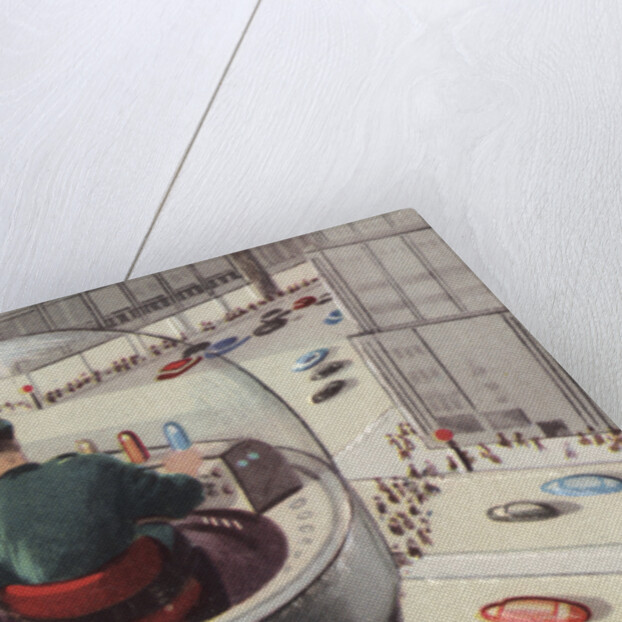 Biekens Pictorial Sticker with a Man in a Control Tower by Anonymous