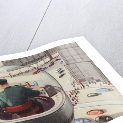 Biekens Pictorial Sticker with a Man in a Control Tower by Anonymous