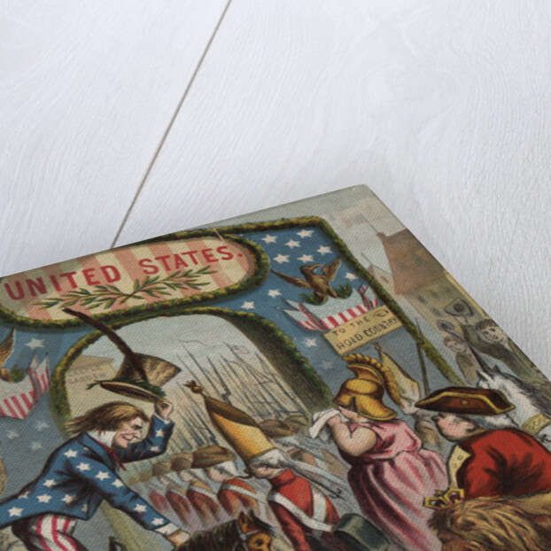 19th-Century Illustration of Uncle Sam and Departing British Soldiers by Anonymous