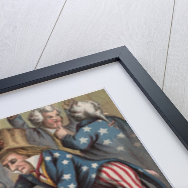 19th-Century Illustration of Uncle Sam Signing a Declaration of Independence by Anonymous