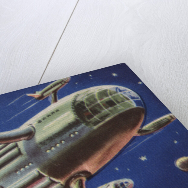 Biekens Pictorial Sticker with a Flying Space Ship by Anonymous