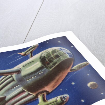 Biekens Pictorial Sticker with a Flying Space Ship by Anonymous