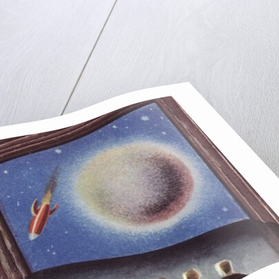 Biekens Pictorial Sticker with People Watching an Outer Space Movie by Anonymous