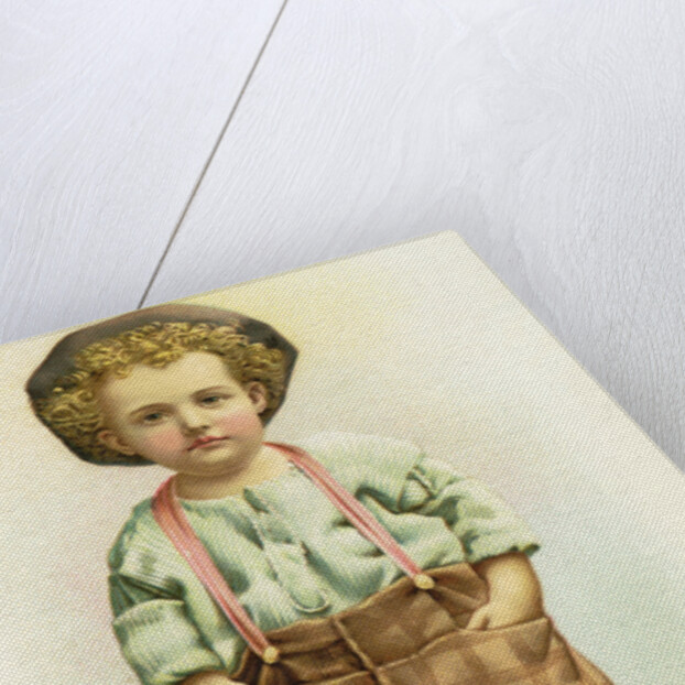 His First Suspenders Trade Card by Anonymous
