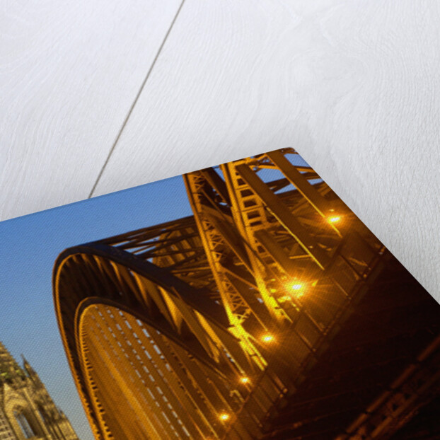 Cologne Cathedral and Hohenzollern Bridge on Rhine River by Anonymous