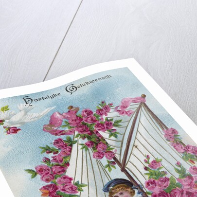 Best Wishes Postcard with a Boy Sailor by Anonymous