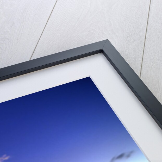 Lighting striking over green and blue water by Anonymous