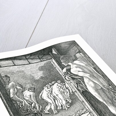 Illustration of Nude Women Near a Doorway by Laurence Housman