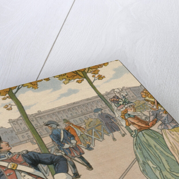 Illustration of Joachim Murat Walking in the Tuileries by Jacques Onfroy de Breville