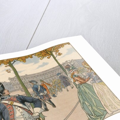 Illustration of Joachim Murat Walking in the Tuileries by Jacques Onfroy de Breville