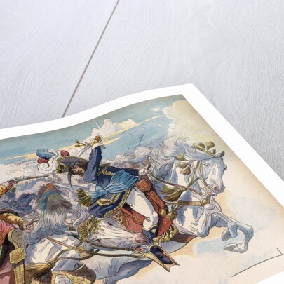 Illustration of Joachim Murat Battling Mustapha Pasha by Jacques Onfroy de Breville