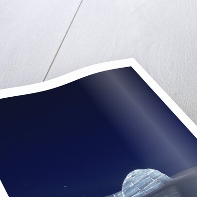Illuminated Igloo at Frozen Lake by Anonymous