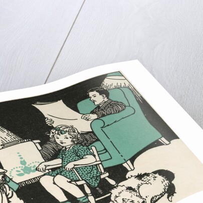 Illustration of a Family Relaxing at Home by Marguerite Davis