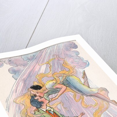 She Kissed Woot the Wanderer Lightly Upon his Forehead by John R. Neill