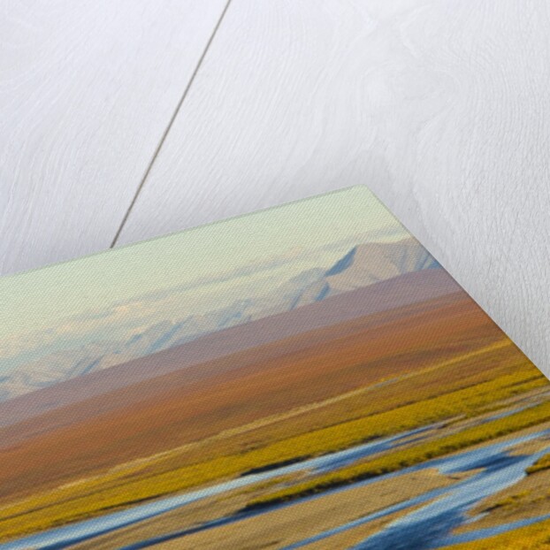 Mountains and Winding River in Tundra Valley by Anonymous