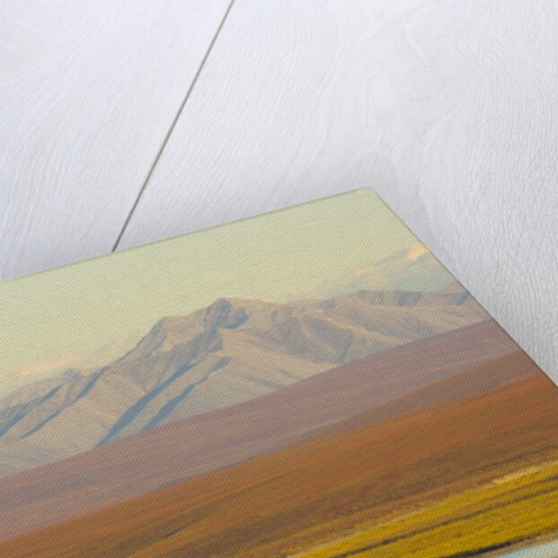 Mountains and Winding River in Tundra Valley by Anonymous