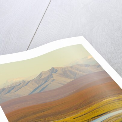 Mountains and Winding River in Tundra Valley by Anonymous