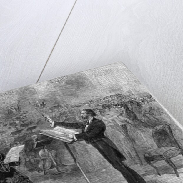 Illustration of Giuseppe Verdi Conducting a Performance of His Requiem Mass by Anonymous