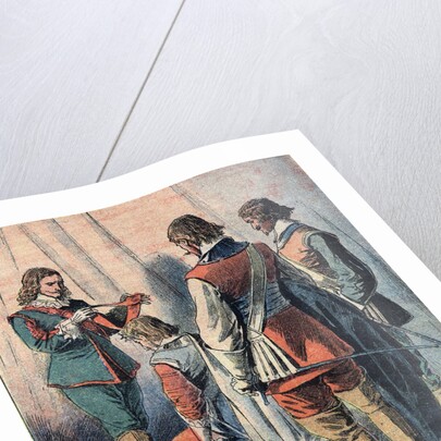 Illustration of King Charles Stuart Placing the Order of the Saint Esprit Around Winter's Neck by Anonymous