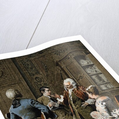 Illustration of a Scene at the Home of Monsieur G.M. by Maurice Leloir