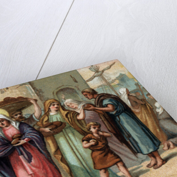 Illustration of Saint Genevieve Distributing Bread to the Hungry by Anonymous