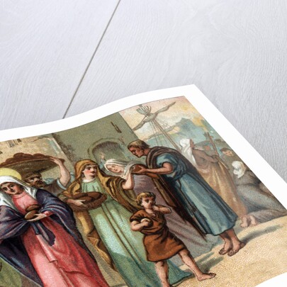 Illustration of Saint Genevieve Distributing Bread to the Hungry by Anonymous