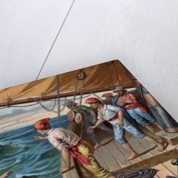 Illustration of Edmond Dantes Left in the Sea by a Ship Crew by Anonymous