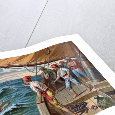 Illustration of Edmond Dantes Left in the Sea by a Ship Crew by Anonymous