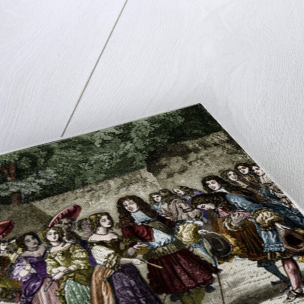 Illustration of Louis XIV in His Gardens at Versailles by Anonymous