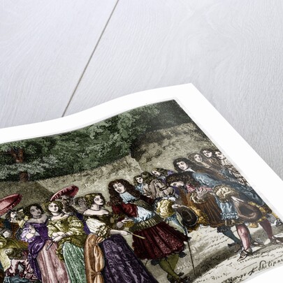 Illustration of Louis XIV in His Gardens at Versailles by Anonymous