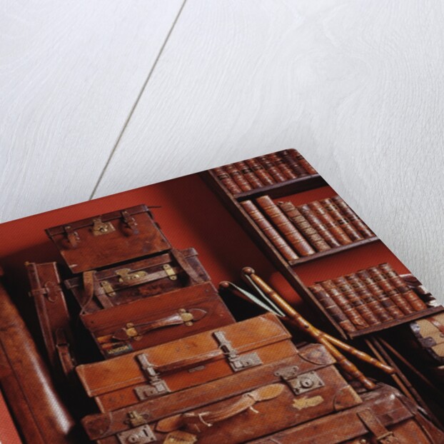 Stack of Antique Leather Suitcases by Anonymous