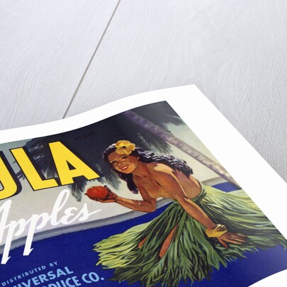 Hula Apples Fruit Crate Label by Anonymous