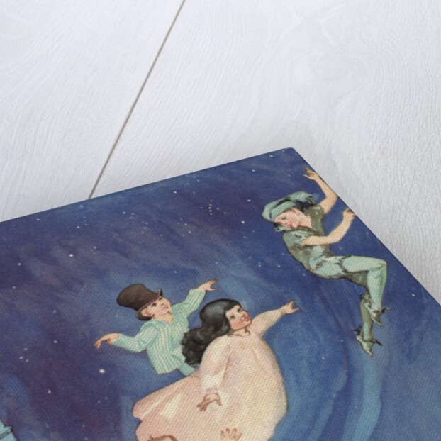 Away They Floated into the Dark Blue Depths of the Starry Night Illustration by Roy Best