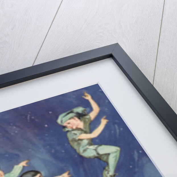 Away They Floated into the Dark Blue Depths of the Starry Night Illustration by Roy Best