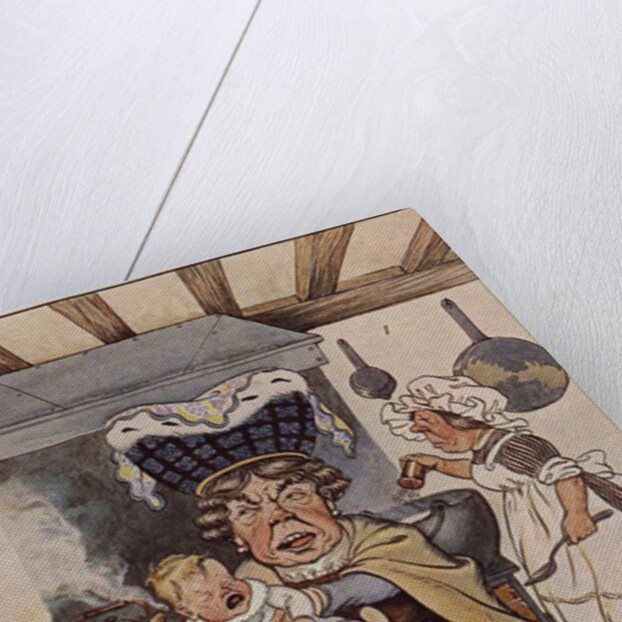 The Duchess Was Sitting on a Three-Legged Stool, Nursing a Baby Illustration by Milo Winter