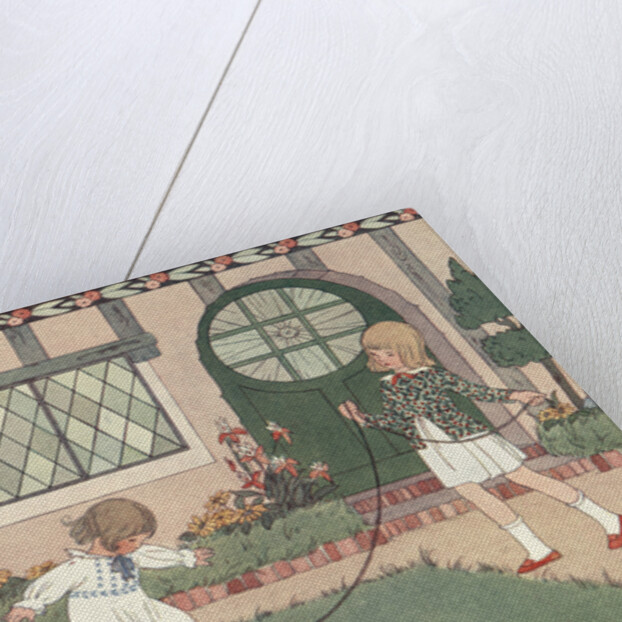 Illustration of Three Children Jumping Rope by Henriette Willebeek Le Mair